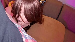 stepsister with fox tail in ass begs for my cock