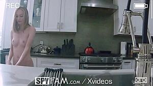 horny step sister leaves dildo in dishwasher for big cock