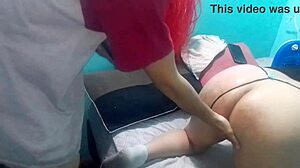 Enjoy a webcam session with a hot milf and her panty wearing boyfriend while getting a doggy style fucking