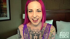 Pink Hair Tattooed Step Sister Hard Rough Fuck Huge Monster Cock Extreme Facial Multiple Cumshots Vs World Biggest Cock