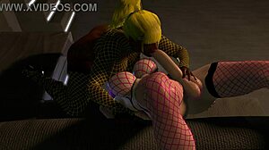 yellow and pink futa dickgirls share 69 blowjob