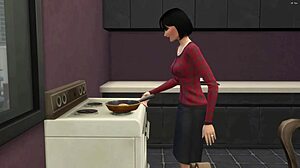 Japanese stepmom says, 'I caught you masturbating, stepson,' then gets horny and fucks him hard