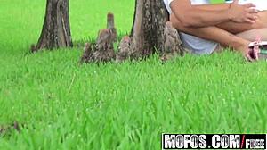 Pervy Teen Alexis Grace Fucks Her Boyfriend In Public Park Outdoors