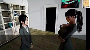 brunette with big tits fucks at office game