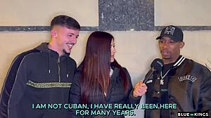 Andrea lux interviews two guys on street, fucks them in hotel