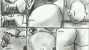 Giantess Grows Huge Breasts in Animated Comic