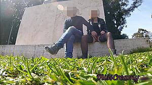 i can't believe it, slutty teacher misscreamy squirts hard in public park