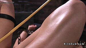 brunette slave bound for rough anal