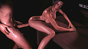 Perky Round Ass Pounded Hard On The Table With Big Cock Anal