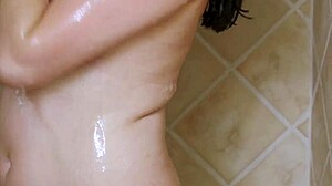 sexy brunette model took a shower during casting interview