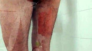 Amateur gay encounter in the shower