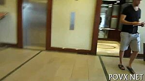 i watch a huge weenie satisfy a hot hottie in a contest.