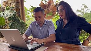 My horny boss bangs a pregnant woman to keep her job