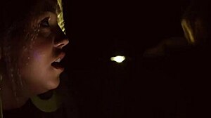 Two Scared Chicks Fuck Instead Of Horror Movie!