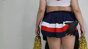 Whoa, I squirted so much in my cheerleader costume, second time ever, big squirt full version!