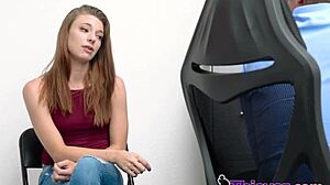 petite teen 18+ getting fucked doggystyle by fit cop in office