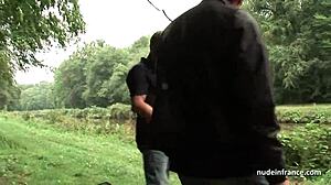 Squirt French Mature Gets Hard Anal and Double Penetration Outdoors