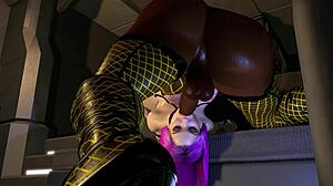 Yellow and pink futa dickgirls in 69 blowjob scene in anime