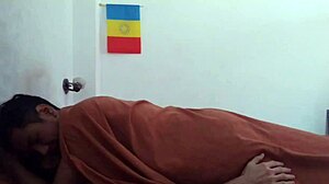 Waking my hairy stud with a blowjob on his morning erection!