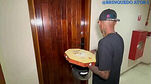 hey, i delivered pizza to this hot latina, she invited me in and paid with wild doggystyle sex