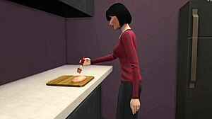 Japanese stepmom says, 'I caught you masturbating, stepson,' then gets horny and fucks him hard