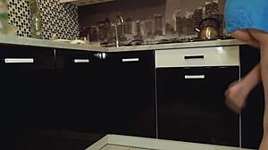 caught a teen with no panties on spy cam, totally unexpected in kitchen!