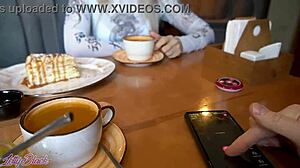 Remote Controlled Vibrator in Crowded Cafe with Letty Black.