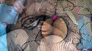 Huge Dildo Opens Shaved Pussy and Makes Her Cum.