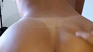 blonde slut offers pussy and ass for cum in red lingerie