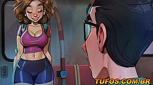 Hot brazilian nerd cums in metro!