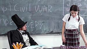 teen gets ass jizzed in classroom