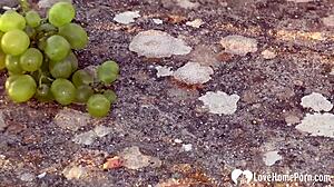 having naughty fun in stockings outdoors?