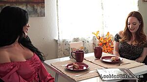 in the hospital, a busty dyke patient receives oral sex from her doctor