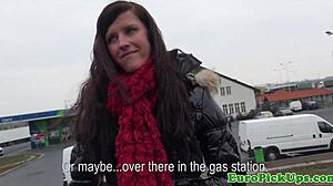 Euro Girl Next Door Getting Nude for Cash in Public