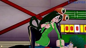 Tsuyu Asui And Mt Lady Engage In Intense Sex With Izuku Midoriya In My Hero Academia Hentai