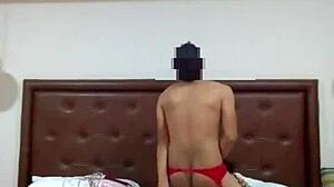 Girl Fucks Guy with Toys in Lingerie Pegging.