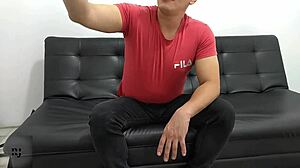 Latina Milf Masturbates Voyeuristically With Big Cock In Antique Setting, Ending In Facial