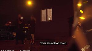 Sexy Waitress with Great Natural Tits Gets Roughly Fucked in Van. Bent Over, Cowgirl, Blowjob, and Cumshot Included