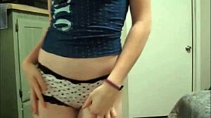 Teen beauty shows her snatch in various panties online