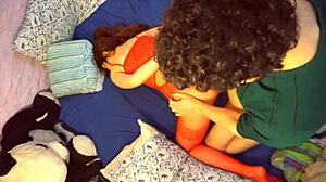 Lena the redhead moans loudly while taking monster cock deepthroat