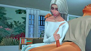 hey, futanari mistress dominates husband cuckold with deep throat and anal in sims anime hentai sfm