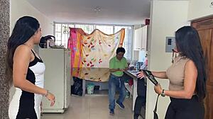 how do you celebrate birthday with a threesome blowjob and big tits sex