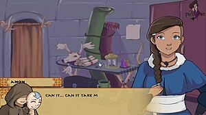 Avatar Trainer Unleashes Bisexual Tongue Play on Big Tits