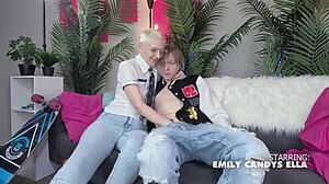 Blonde Femdom Gives Handjob To Cumshot