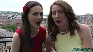 Hey, check out this amateur British teen in a lively threesome with milf and group fun