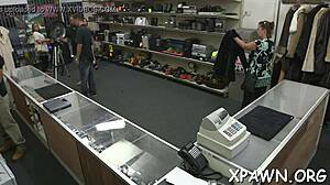 daring woman feels rough sex in shop