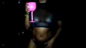 Lenev8 struts in lingerie through São Paulo streets, she says.