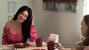 in the hospital, a busty dyke patient receives oral sex from her doctor