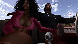 Second Life black man pounds black woman hard at drive-in movie theater