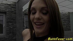 eurobabe gets hard anal fuck from black cock